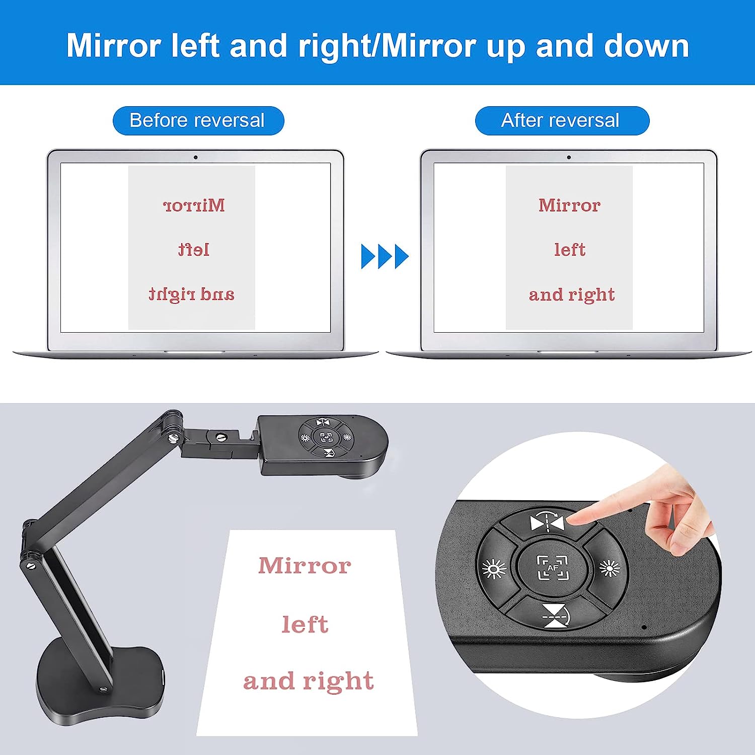 Camera de documente, 8MP, 4K, cu lampa LED reglabila pe 3 niveluri, microfon dublu, luminozitate reglabila, USB, dimensiune A3, pentru Windows, Mac, Chromebook