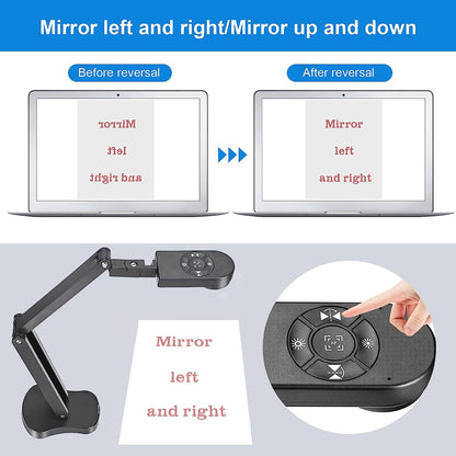 Camera de documente, 8MP, 4K, cu lampa LED reglabila pe 3 niveluri, microfon dublu, luminozitate reglabila, USB, dimensiune A3, pentru Windows, Mac, Chromebook