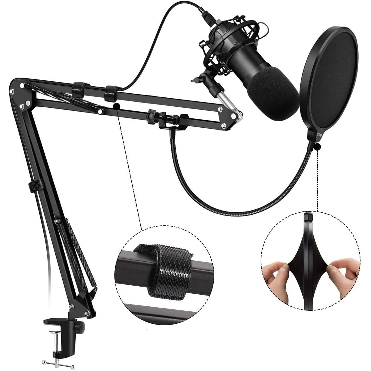 Set Brat cu menghina cu suport pentru microfon si Filtru ,stand , Profesional , Adjustabil