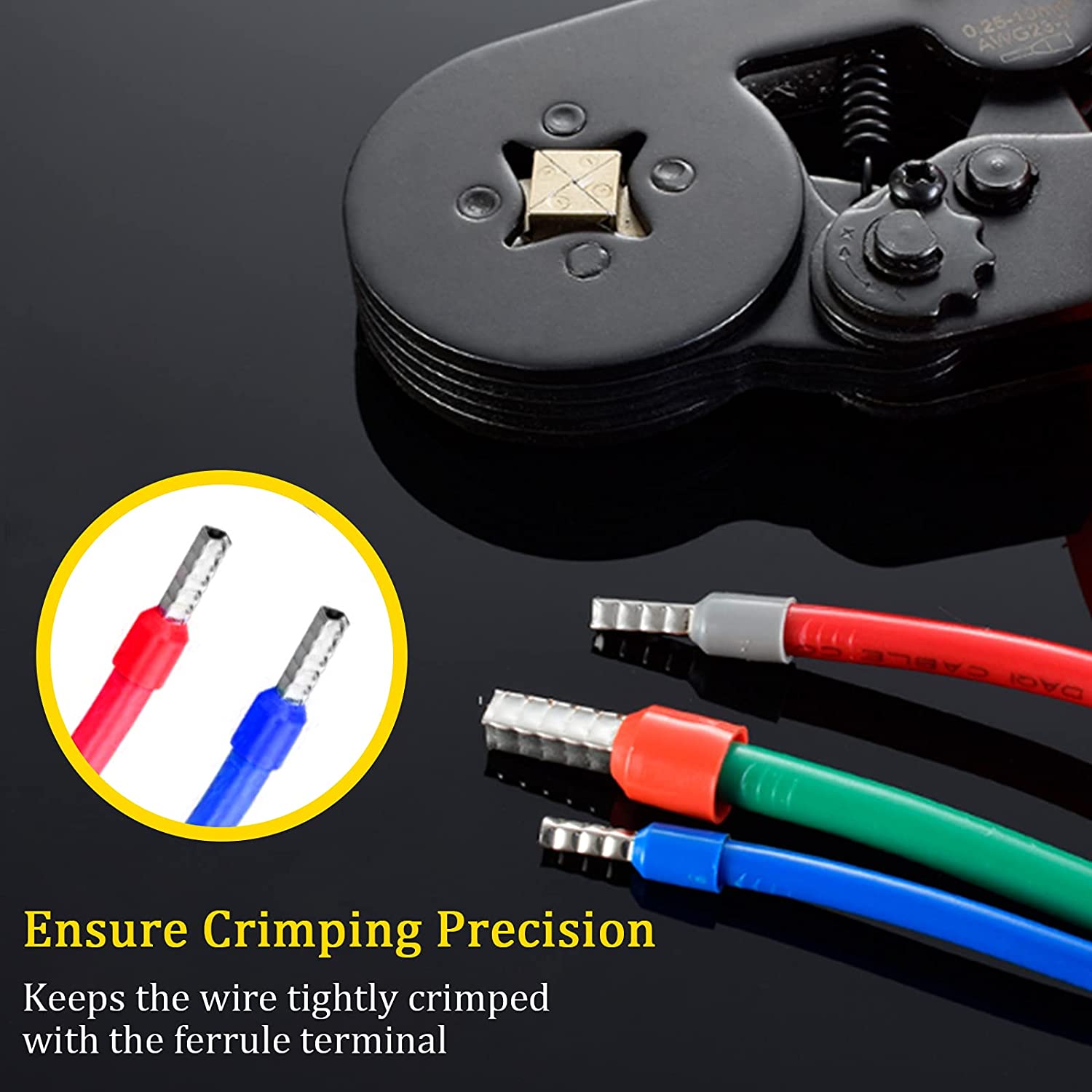 Set cleste de sertizat pini conectori cu 1200 terminale conductori electrici 0,25-10 mm², cu surubelnita, cu 8 tipuri terminale