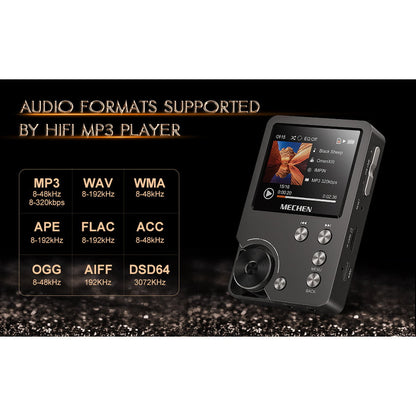 MP3 Player 64 GB HiFi, sunet digital de inalta rezolutie DSD DAC lossless, cu egalizator, 25 de ore de redare continua, suporta card pana la 256 GB