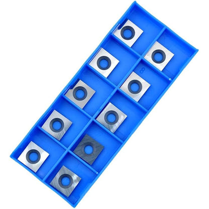 Set de 10 placute amovibile vidia, de strunjire, pentru prelucrarea lemnului, 11 x 11 x 2,0 mm, frezare 30 grade, pentru strung si dalta