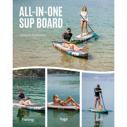 Placa Stand Up Paddle gonflabila ZLX 320 × 83 × 15 cm, set SUP complet pentru surf, caiac si agrement, cu scaun caiac, vasla reglabila si pompa, capacitate 200 kg, platforma EVA antiderapanta, pentru adulti si incepatori