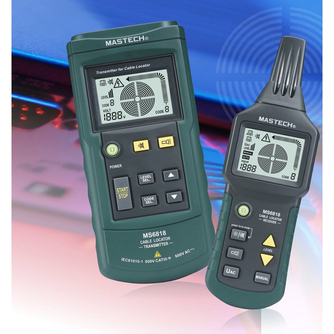 Detector de cabluri electrice, tester cu functie localizare tevi in perete si subterane, AC/DC 12~400V, Mastech MS6818