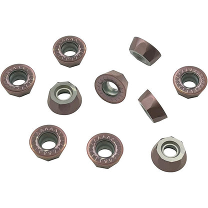 Set cutit de strung cu placute amovibile rotunde, 11 piese de strunjit din carbura RPMT1204MOE si bara de 16 mm/100 mm, multifunctional