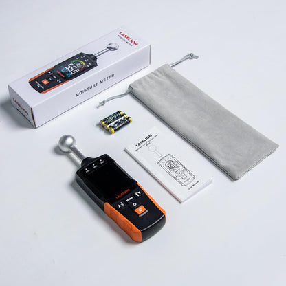 Umidometru, detector de umiditate digital cu ecran LCD, alerta sonora si lanterna LED, 5-40 mm adancime detectare, cu baterii, pentru perete, zidarie, lemn, tencuiala