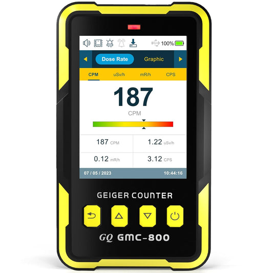 Detector radiatii nucleare, contor Geiger, raze Beta, Gamma si X, dozimetru portabil cu display LED, reincarcabil, memorie interna, alarma sonora, vibratii, design ergonomic, multifunctional