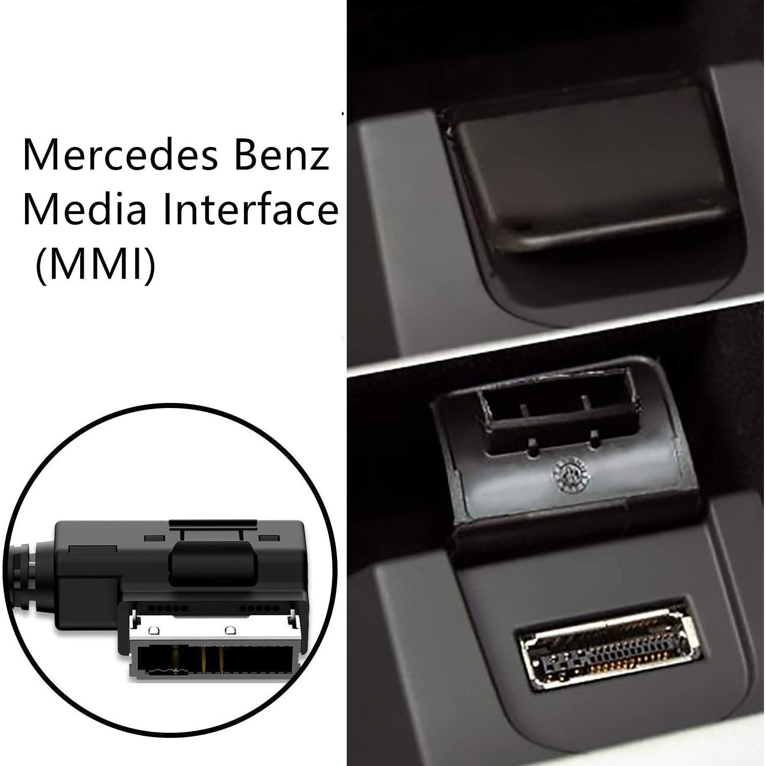 Cablu adaptor AMI MMI MDI la AUX Jack 3.5 mm si USB compatibil cu Mercedes Benz Clasa S SL CLS CL C SLK E ML GLK R cu Comand APS NTG 2.5 3 4.5