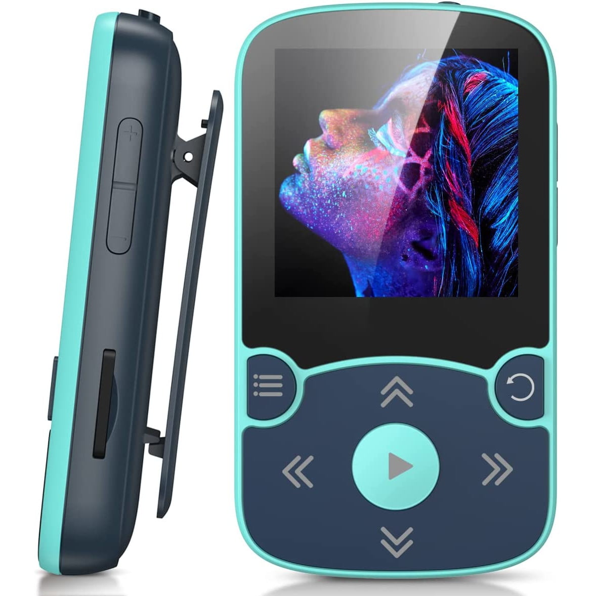 MP3 Player 32 Gb Agptek cu Bluetooth 5.0, cu ecran 1,5 inch, cu clema de prindere, Radio FM, inregistrare, alarma, cronometru, accepta card pana la 128 Gb