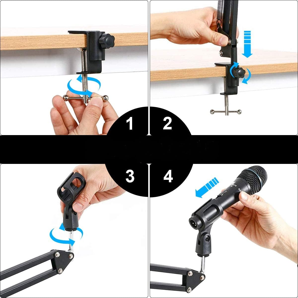 Set Brat cu menghina cu suport pentru microfon si Filtru ,stand , Profesional , Adjustabil