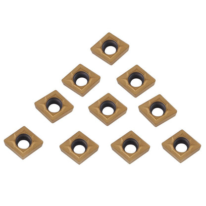Set 10 placute amovibile pentru strunjire, insertie de carbura, CNC, CCMT060204-HM YBC251, accesorii strung, cu cutie