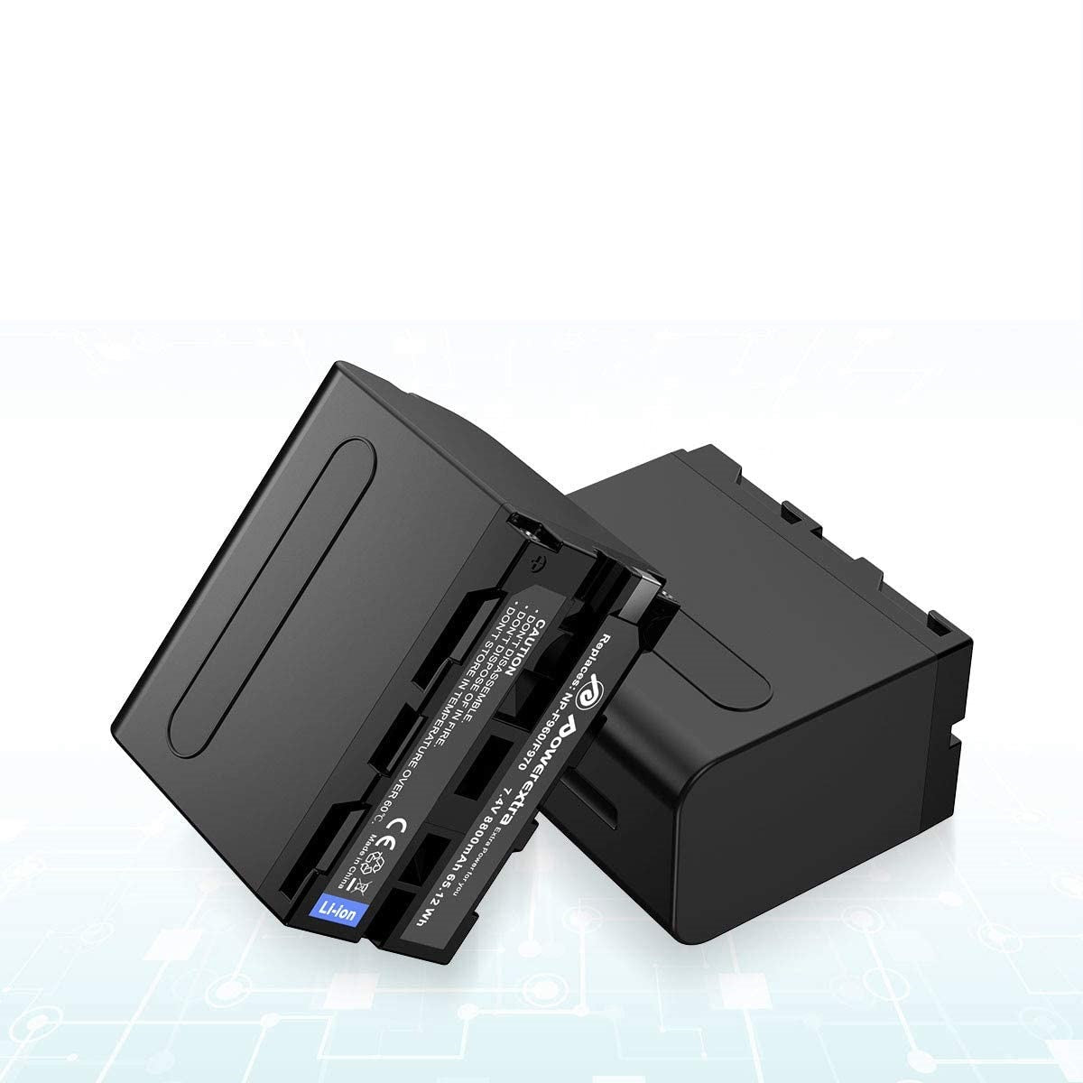 Set 2 acumulatori 8800mAh, Incarcator dublu cu LCD, compatibil cu Sony NP-F970 F960 F930 F950, Sony DCR-VX2100 DSR-PD150 DSR-PD170 HDR-AX2000 HDR-FX7 HDR-FX1000