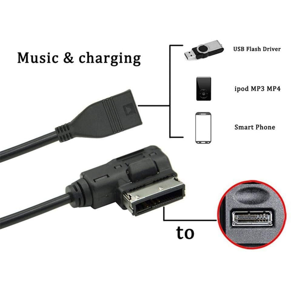 Cablu Adaptor AMI MMI USB pentru Audi A3, S4, A5, S5, A6, S6, A7, A8, Q5, Q7, R8, Seat, Skoda, VW