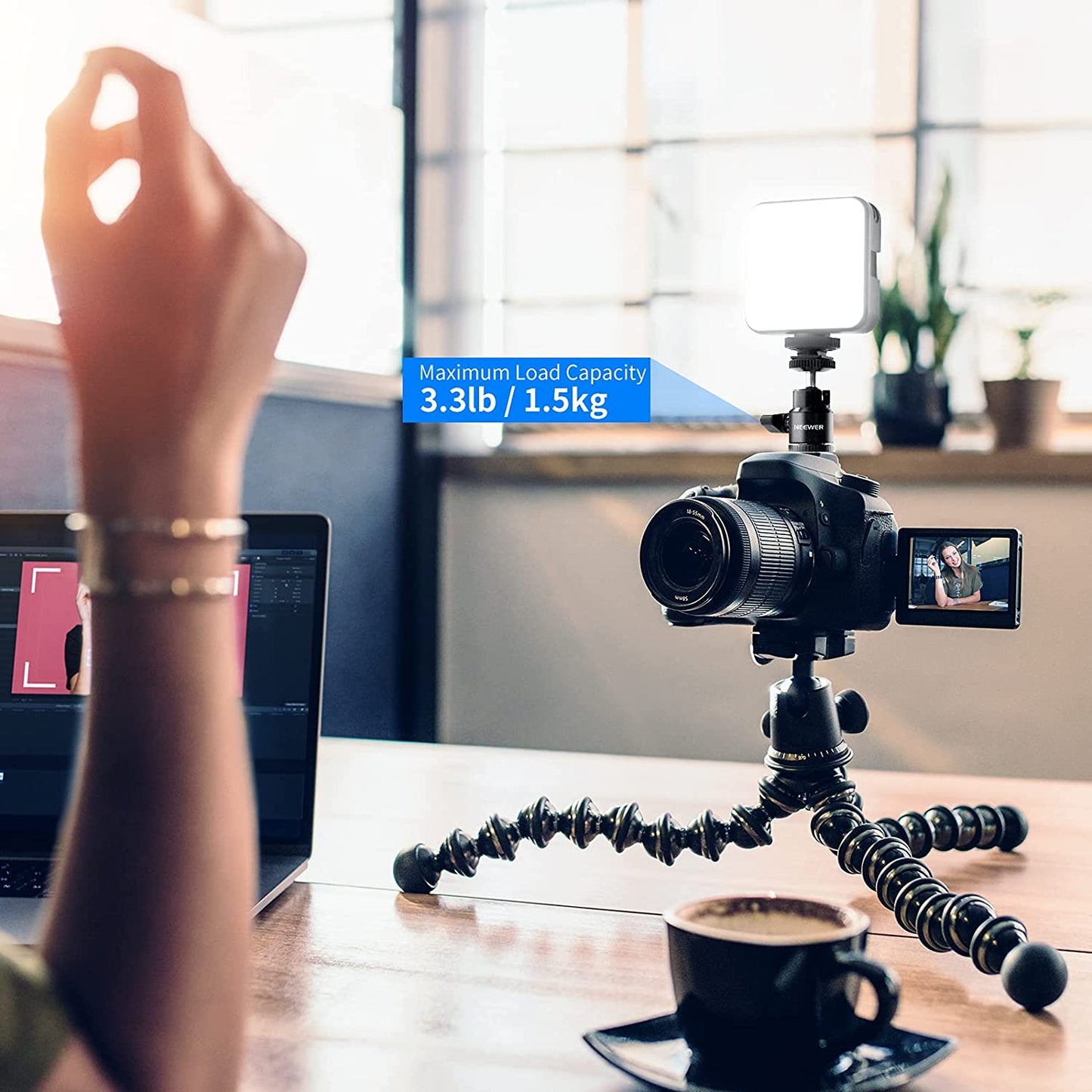 Set 4 adaptoare cu patina si surub 1/4 inch, Hot Shoe Mount, cap rotativ cu bila, pentru camere foto, camere video, smartphone, lumina video, microfon, ring light