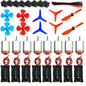 Set 8 motor DC 1.5V - 3V, 12000-15000 RPM, 8 carcase cu suport baterie AA, 8 intrerupatoare, elice si cablu de 1m, R683