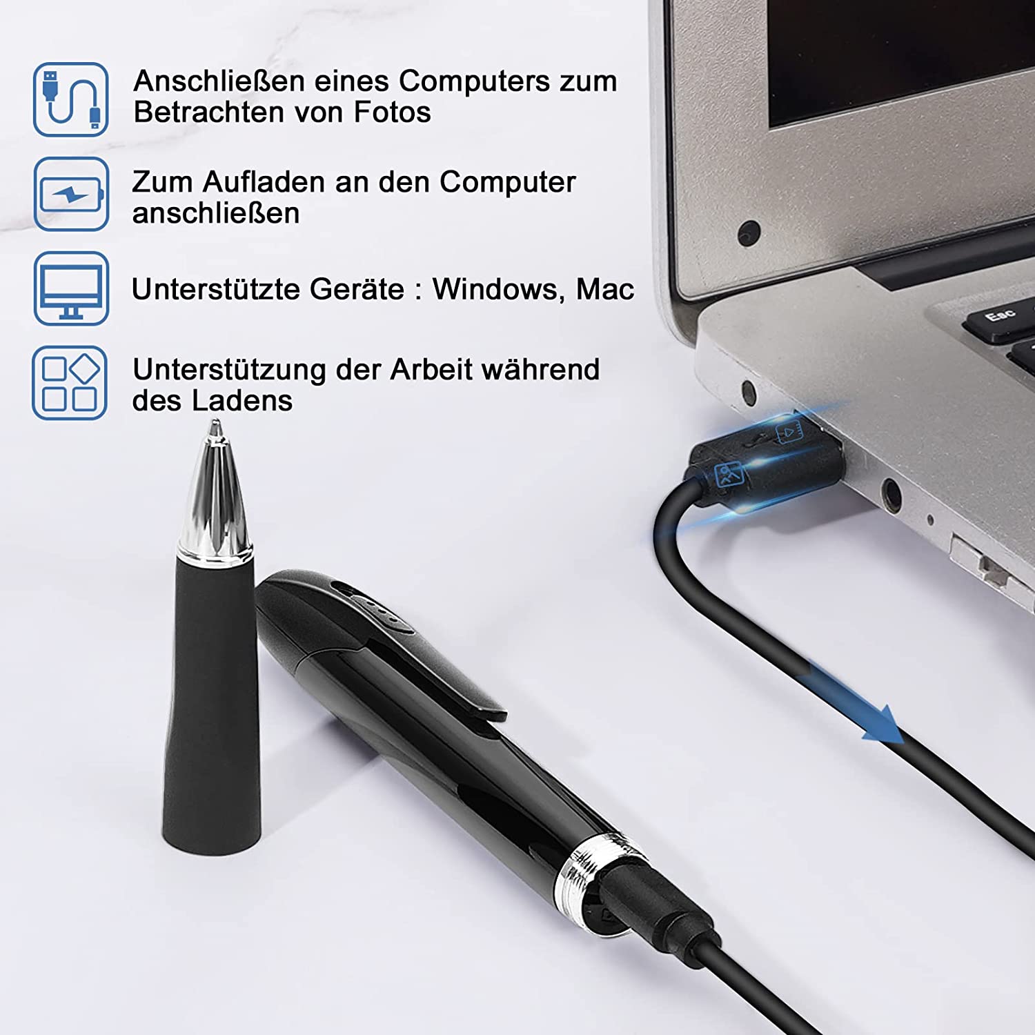 Pix spion, camera HD 1080p, Minicamera video-foto portabila cu card Micro SD 32G inclus, 2,5 ore filmare continua