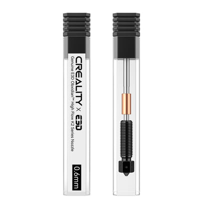Duza E3D Obsidian 0,6 mm pentru imprimanta 3D Creality K2 – 4 canale High Flow, HeatBreak titan, insertie otel + E3DLC, compatibila abrazive & flex, schimb rapid, performanta stabila