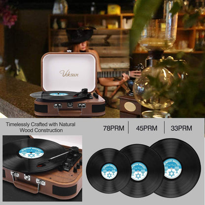 Pick-up Voksun, bluetooth 5.0, AUX, USB, Card SD, boxe incorporate, design tip servieta