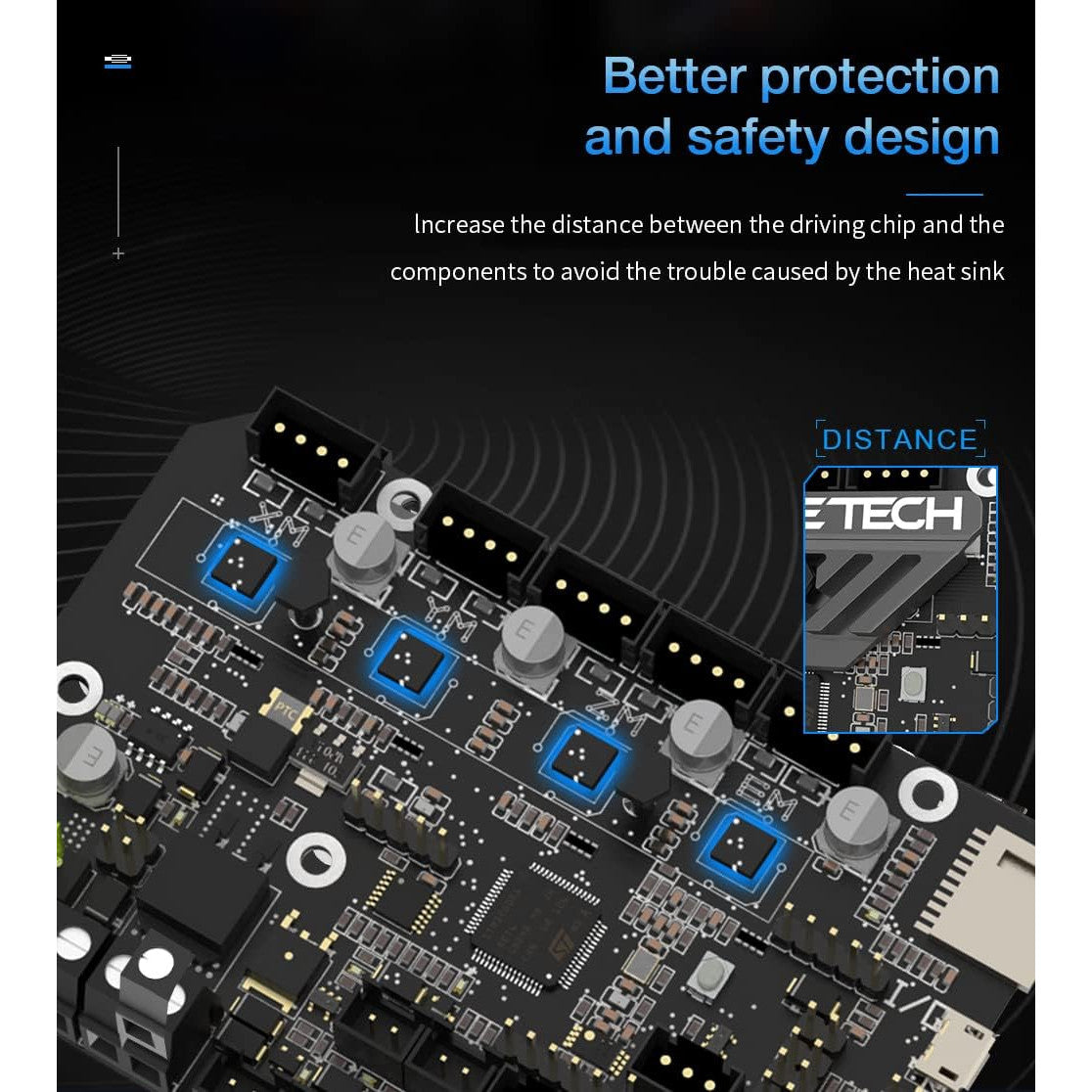 Placa de baza BIGTREETECH SKR Mini E3 V3.0, cu TMC2209 UART integrate, silentioasa, STM32G0B1, compatibila Ender 3 / 3 Pro / 3 V2, control imprimanta 3D