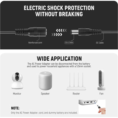 Baterie Dummy pentru LP-E6 LP-E6N LP-E6NH cu mufa si adaptor de alimentare, acumulator fals compatibil cu Canon EOS R Ra R3 R5 R5C R6 R6II R7 5D 6D 7D Mark II/III/IV 5DS 5DSR