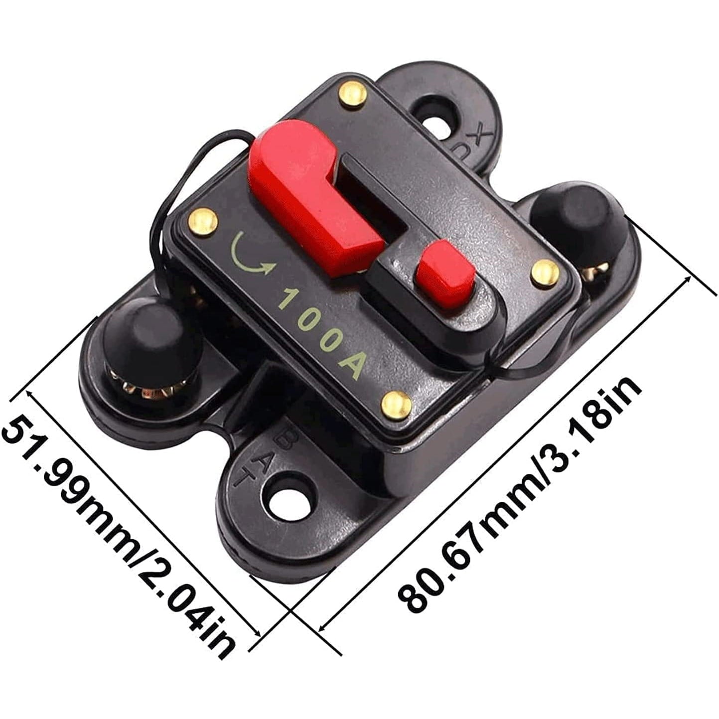 Intrerupator auto 12-84V, disjunctor 100A cu siguranta automata cu resetare manuala, pentru masina, caravana, barca, camion