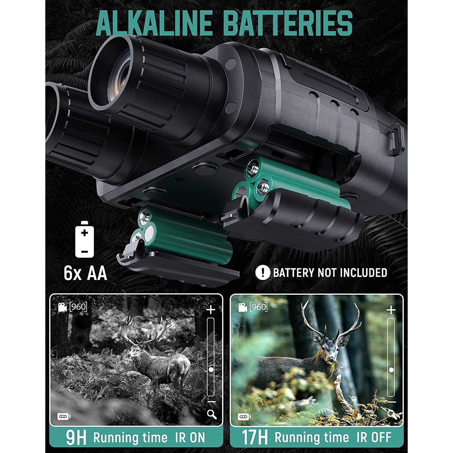 Binoclu digital nightvision cu ecran de 2.31inch, raza de actiune 300 m, infrarosu cu 7 nivele, mod de filmare HD si fotografiere, slot card, pentru vanatoare, observare pasari