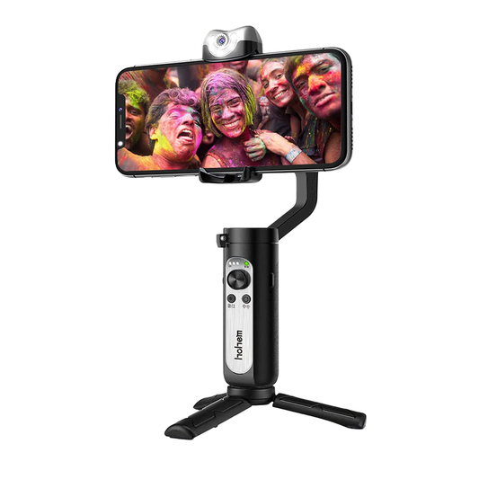 Stabilizator Gimbal iSteady V2 cu 3 axe, urmarire automata AI, lumina LED, control prin gesturi, baterie 2800 mAh, pliabil, pentru smartphone iPhone, Samsung, Huawei P40, Mate30 Pro
