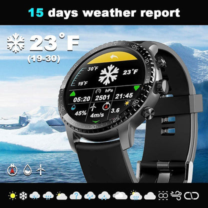 Ceas smartwatch inteligent Tinwoo, cu incarcare wireless, cadru metalic, ecran tactil de 1,3 inci, tracker fitness cu monitorizare de ritm cardiac si somn