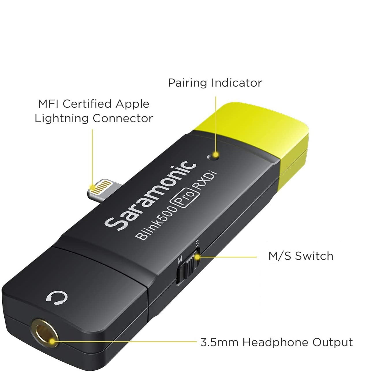 Microfon lavaliera wireless cu transmitator si receptor pentru Iphone iOS, Saramonic Blink500 PRO B3, pentru inregistrare audio, video, transmisie live, interviu