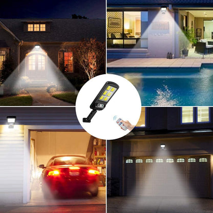 Lampa solara cu panou solar , corp de iluminat exterior , 12000LM , 120 LEDs , senzor de miscare