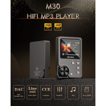 MP3 Player 64 GB HiFi, sunet digital de inalta rezolutie DSD DAC lossless, cu egalizator, 25 de ore de redare continua, suporta card pana la 256 GB