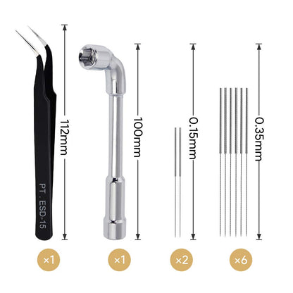 Set duze imprimanta 3D cu 20 piese cu 12 duze din alama si 8 duze din otel inoxidabil MK8 de 0,2 mm 0,4 mm 0,6 mm 0,8 mm 1,0 mm, cu instrumente de curatare, pentru Anycubic Mega, Creality CR-10, Ender