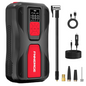 Pompa electrica, mini compresor cu baterie 6000 mAh si functionare 12V, 35 l/min, 150 PSI, functie powerbank, cu lanterna LED si afisaj, pentru auto, motociclete, bicicleta, minge