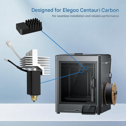 Kit Hotend complet pre-asamblat pentru imprimanta 3D, duza de alama 0,4 mm, pentru Elegoo Centauri Carbon, teava silicon, stergator de duza inclus