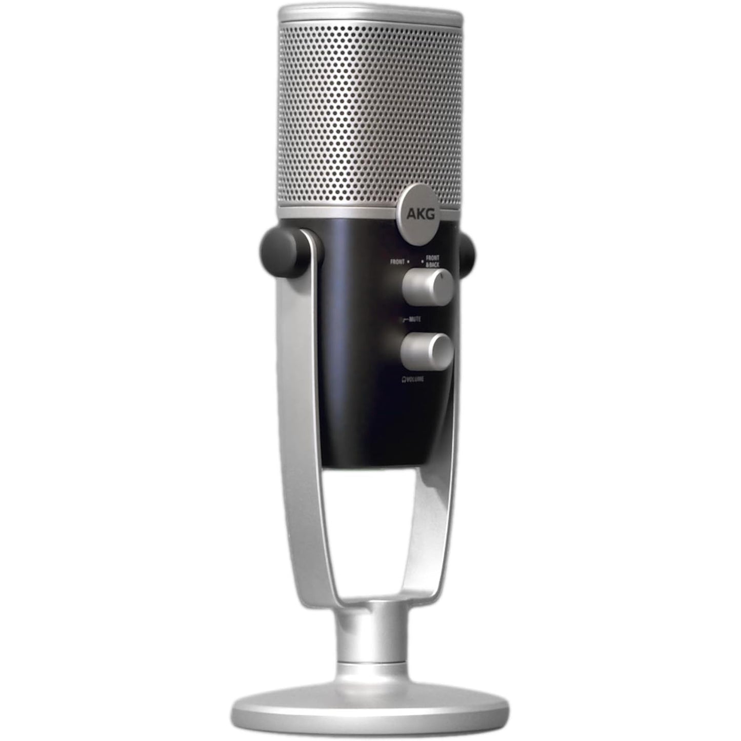 Microfon condensator USB-C AKG Ara, Dual Pattern (Cardioid/Omnidirectional), pentru podcast, streaming, gaming, compatibil Windows/Mac/iOS/Android, albastru/argintiu