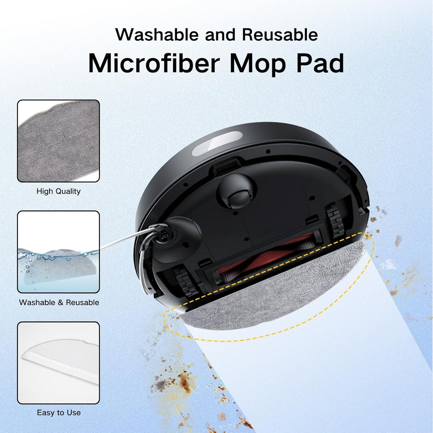 Set accesorii pentru aspirator robot Roborock Q7 M5, Q7 M5+, Q7 L5, Q7 L5+, cu 1 perie tambur, 4 filtre HEPA, 6 lavete, 4 perii laterale1 perie de curatare si surubelnita