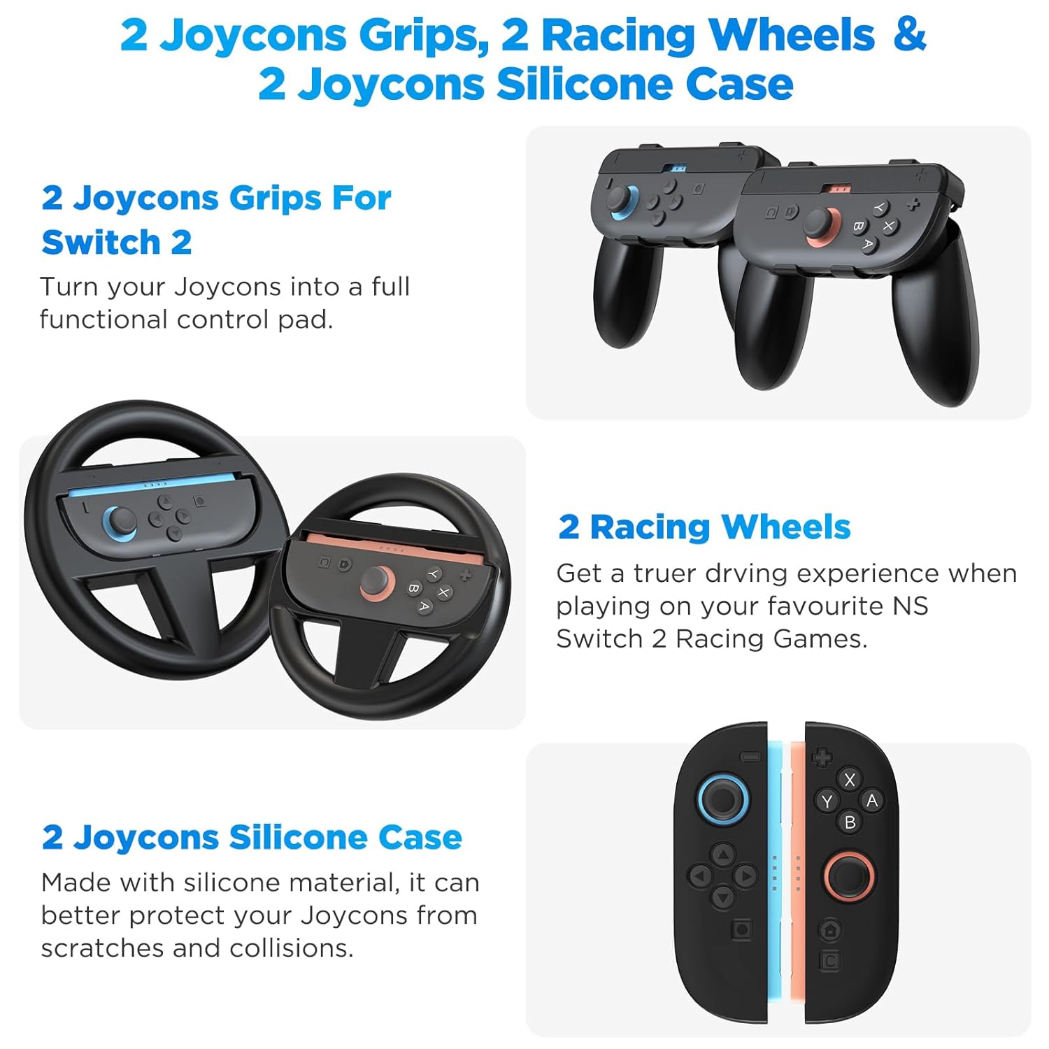 Set accesorii Yaskyly 15 in 1 pentru Nintendo Switch 2 – Geanta, husa protectie, folie ecran, suport, statie incarcare Joy-Con, husa transport si cutie pentru jocuri