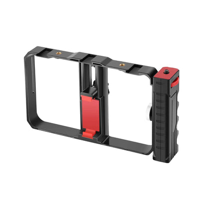 Cadru video rig pentru smartphone cu filet 1/4, utilizare orizontala sau verticala, montare trepied, din Aluminiu prelucrat CNC, pentru iPhone 11 Pro, 11 Pro Max, X, Xs, Huawei, Samsung