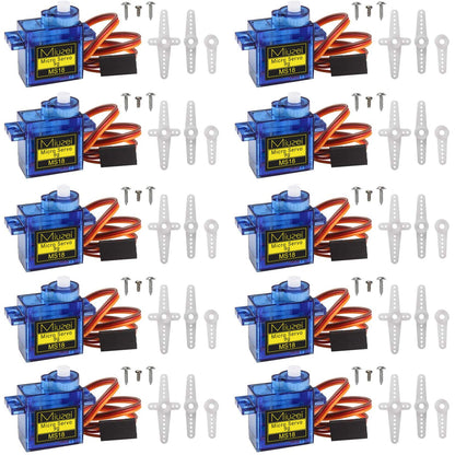 Kit servomotor SG90 9G, 10 bucati, 4.8V - 6.0V, unghi operare 0°-180°, pentru masina RC, Robot, Elicopter, Avion