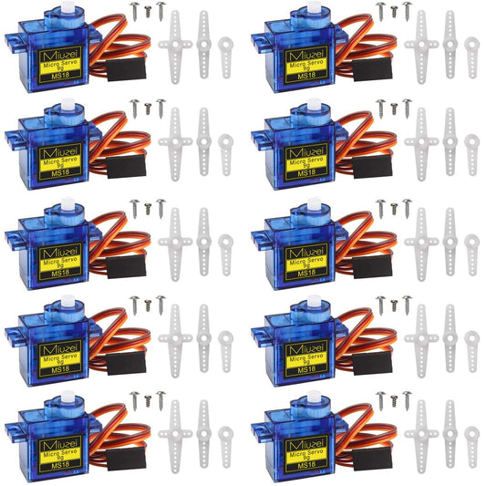 Kit servomotor SG90 9G, 10 bucati, 4.8V - 6.0V, unghi operare 0°-180°, pentru masina RC, Robot, Elicopter, Avion