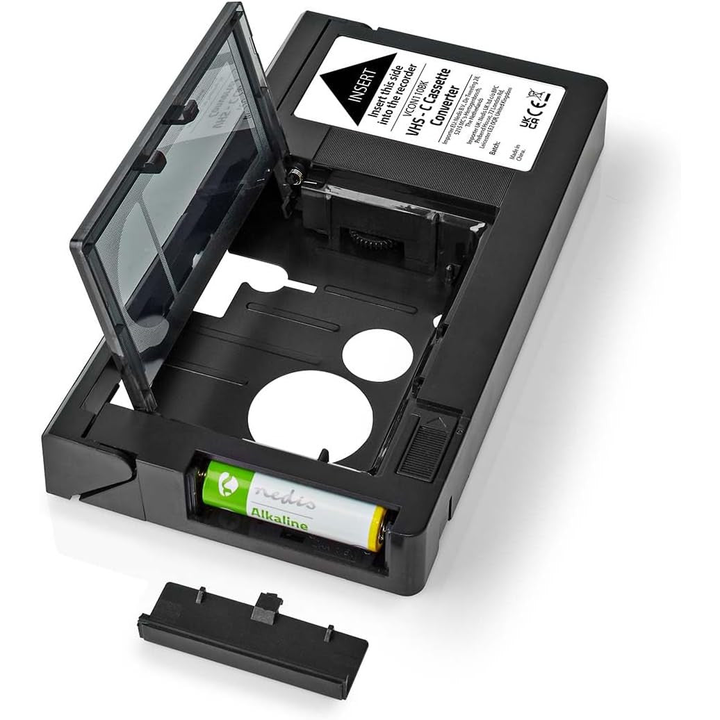 Converter caseta video, adaptor de la VHS-C la VHS, Plug & Play, negru