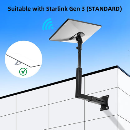 Suport antena Starlink Gen 3, montura reglabila 90-180, metal, negru