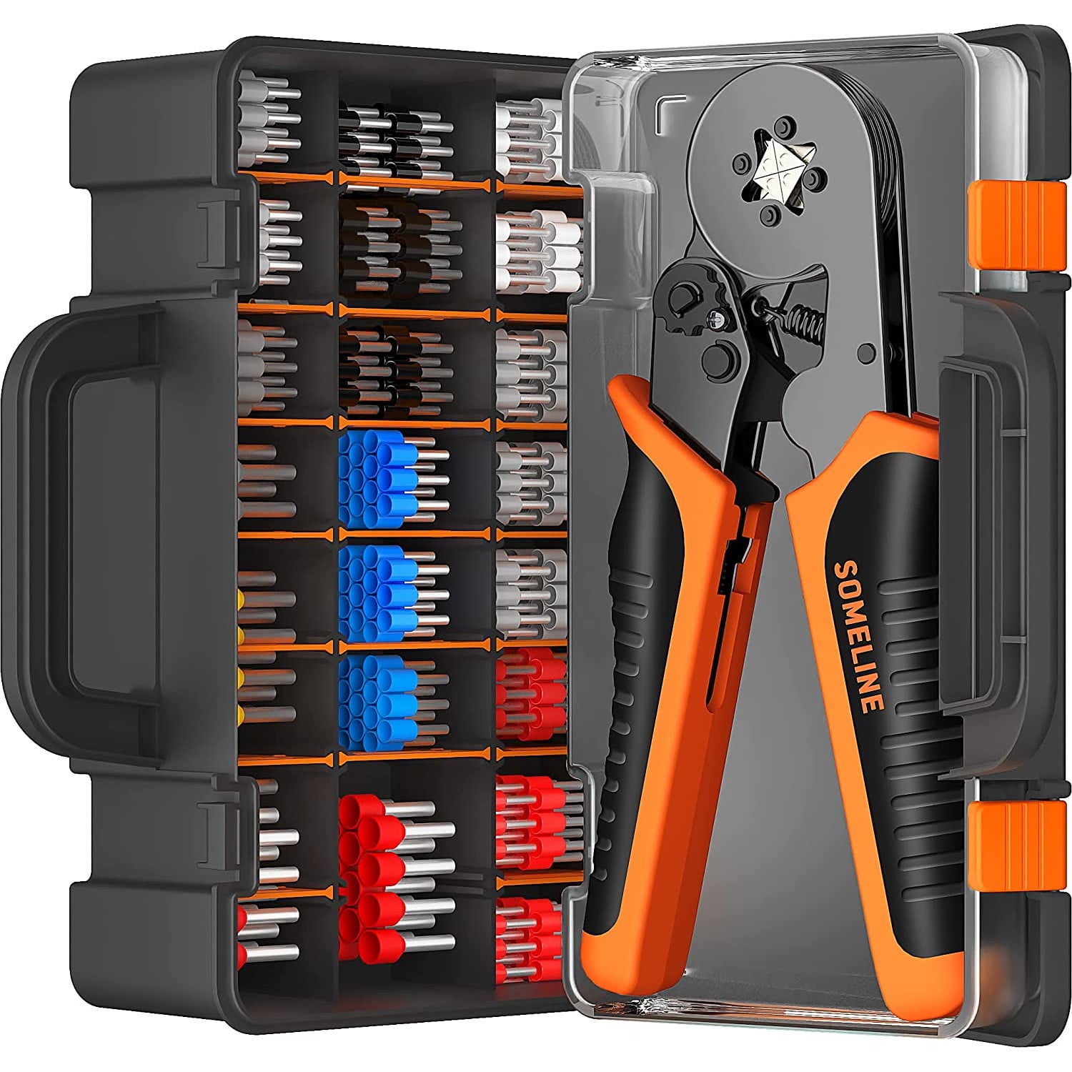 Set cleste de sertizare pini conectori cu 2400 terminale conductori 0,25 - 10 mm², cu cutie de depozitare si transport