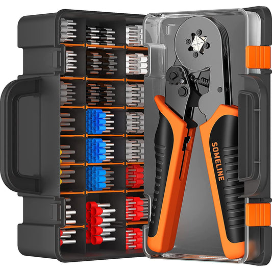 Set cleste de sertizare pini conectori cu 2400 terminale conductori 0,25 - 10 mm², cu cutie de depozitare si transport
