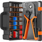 Set cleste de sertizare pini conectori cu 2400 terminale conductori 0,25 - 10 mm², cu cutie de depozitare si transport