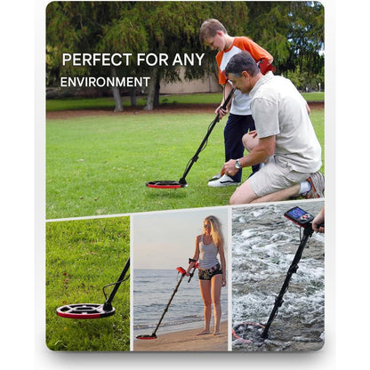 Detector de metale profesional, 20 cm adancime detectare, cu afisaj LCD, impermeabil IP68, pliabil, tija reglabila de la 73 la 112 cm, KAIWEETS