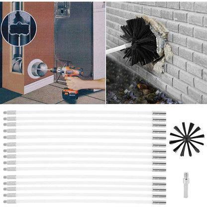 Kit de curatare cos de fum, pentru horn, cu perie, asamblare usoara, pentru sobe, centrale termice, seminee, 6m