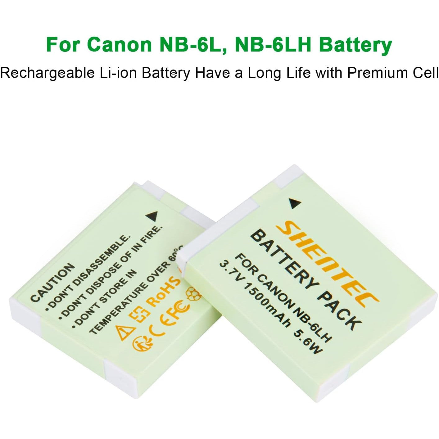 Set 2 acumulatori NB-6L, NB-6LH de 1500mAh cu incarcator dublu LCD USB pentru Canon PowerShot SX530HS, SX710HS, SX610HS, SX700HS, SX600HS, D30, S120, S200, SX510HS, 110 is, IXY 10S