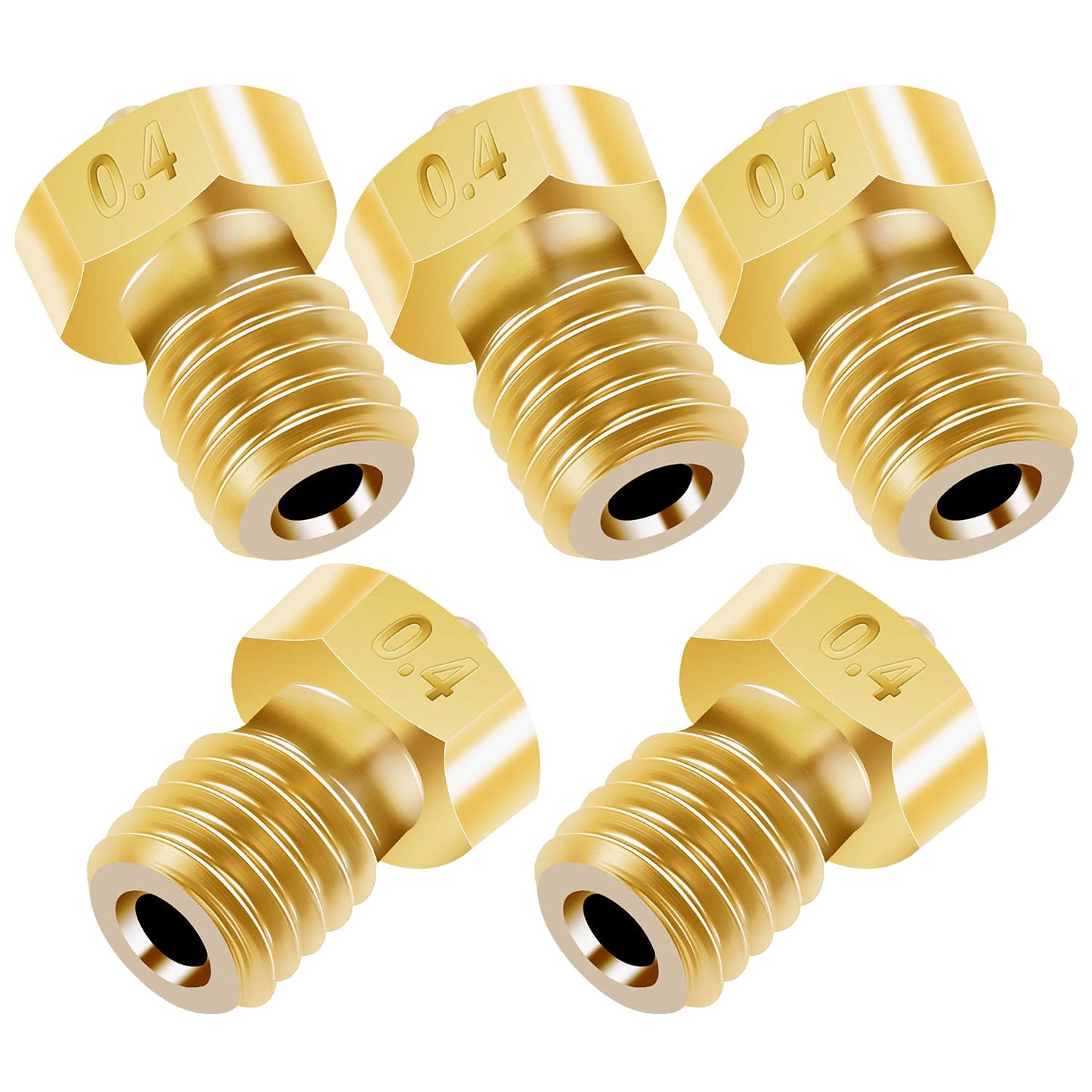 Set duze imprimanta 3D, 30 bucati, 0,2 mm; 0,3 mm; 0,4 mm; 0,6 mm; 0,8 mm; 1,0 mm, din alama, filet M6, pentru filament 1.75 mm, cu tije de curatare, pentru hotend V5, V6