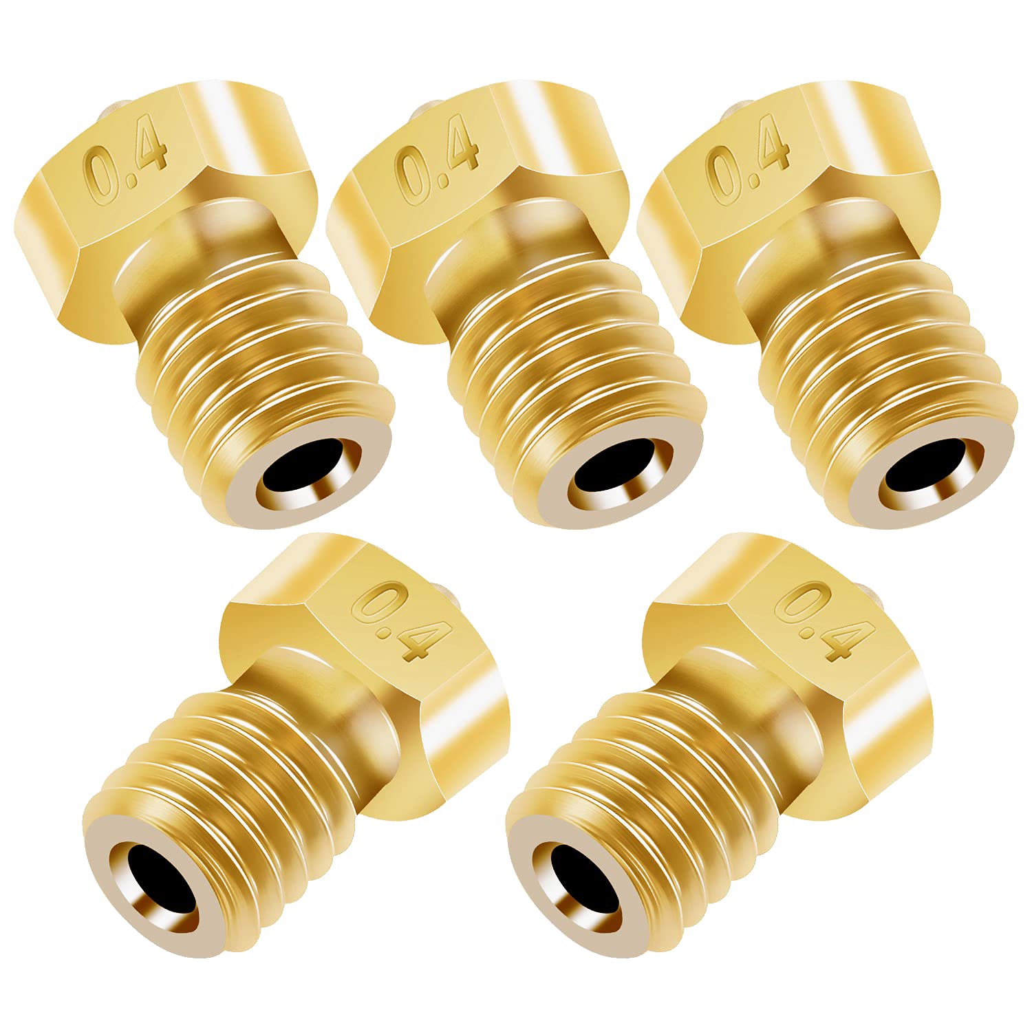 Set duze imprimanta 3D, 30 bucati, 0,2 mm; 0,3 mm; 0,4 mm; 0,6 mm; 0,8 mm; 1,0 mm, din alama, filet M6, pentru filament 1.75 mm, cu tije de curatare, pentru hotend V5, V6
